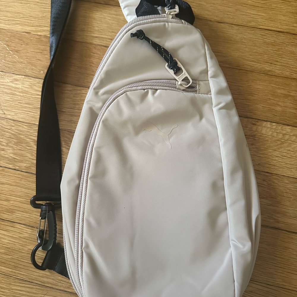 Puma Cream and Black Belt Bag Minimalist Design